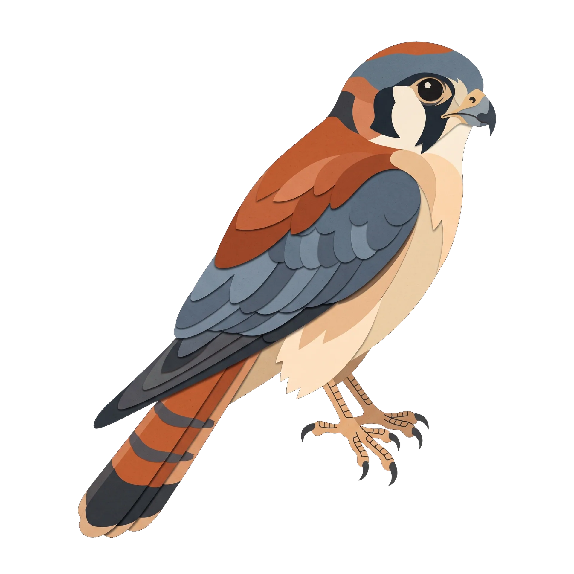 Stylized illustration of the American Kestrel