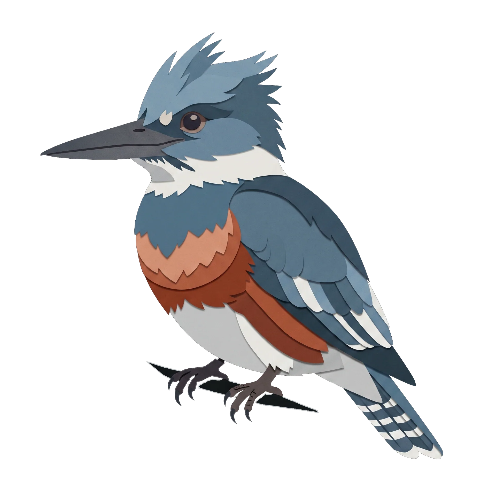 Illustration of a Belted Kingfisher