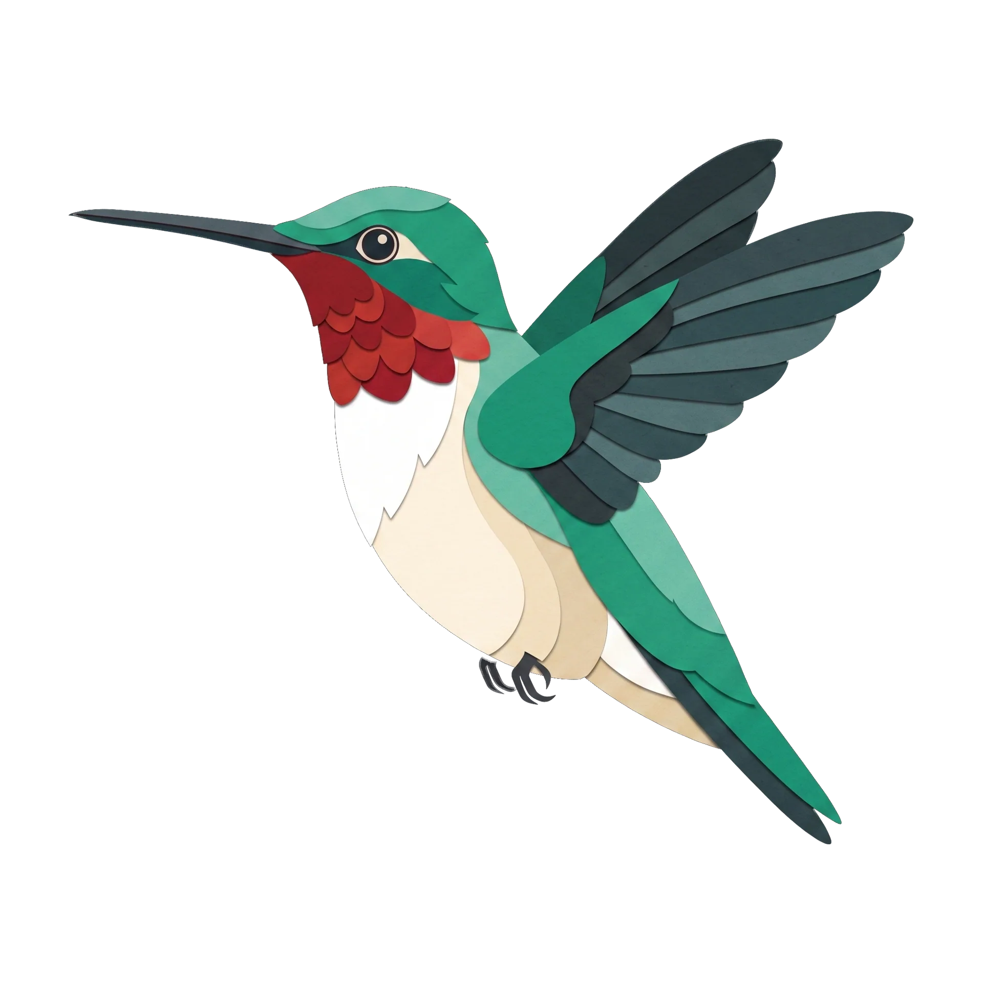 Stylized illustration of the Ruby-throated Hummingbird
