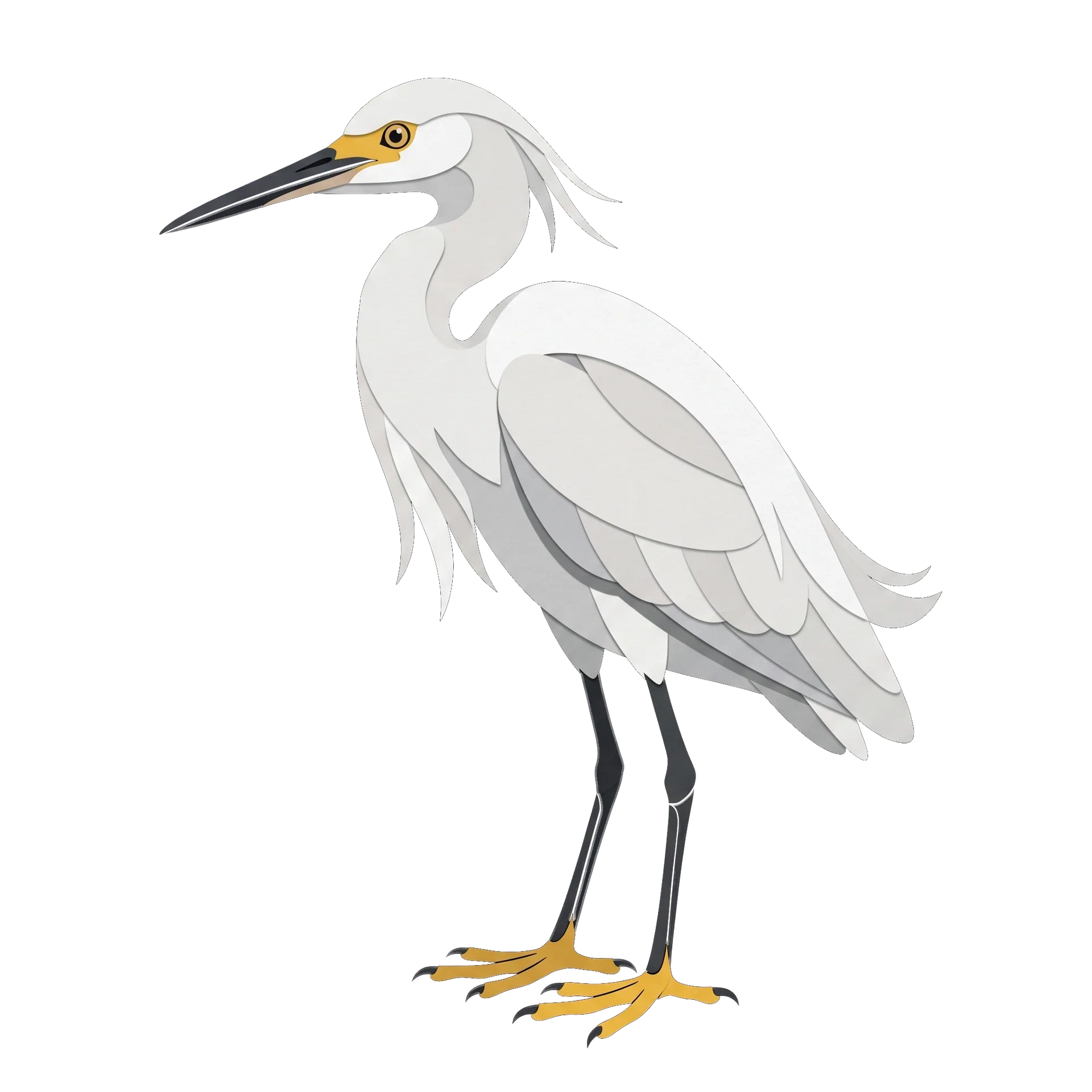 Stylized illustration of the Snowy Egret
